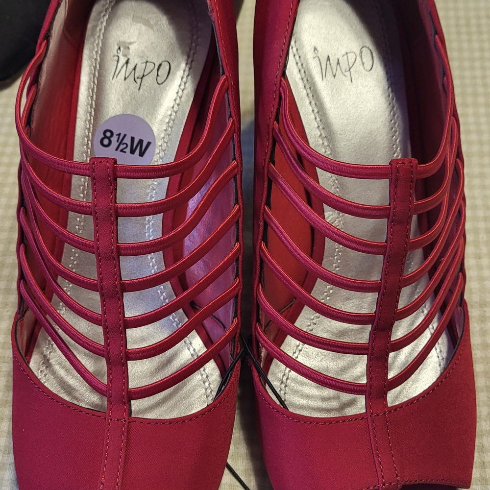 Impo Women's Vibrant Red Cage Heels